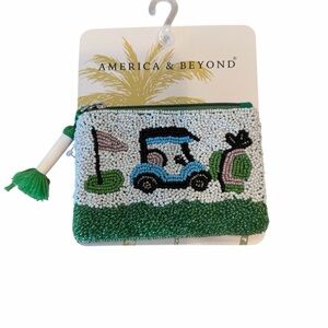 Beaded Golf Cart Pouch with Tassel